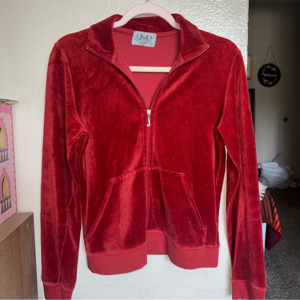 Vintage Juicy Couture Red Velour Women's Jacket